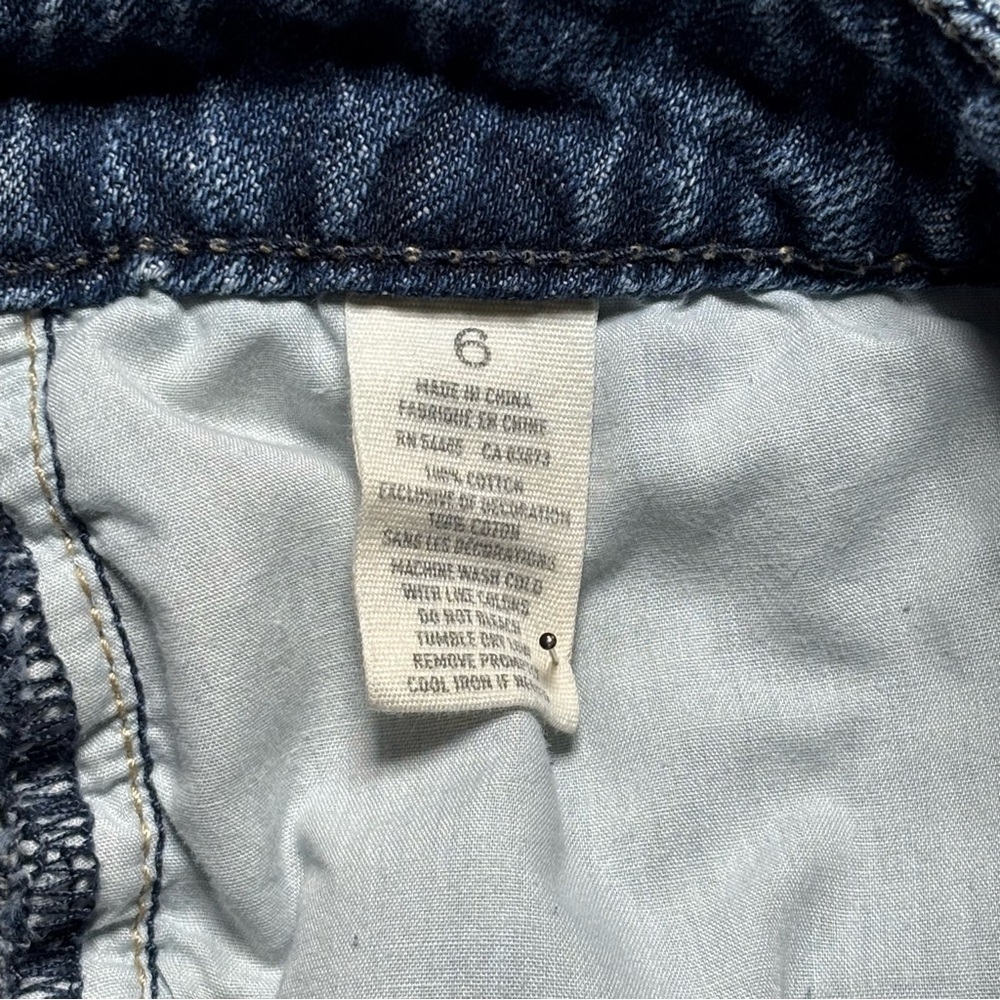 American Eagle Skirt Womens 6 Micro Button Fly Raw Hem Distressed Denim Mini - Picture 3 of 7